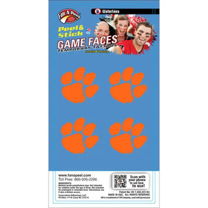Clemson Game Faces Temporary Tattoos