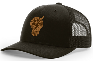 Light Bulb Leather Patch Design Richardson 112 Trucker Hat