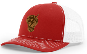 Light Bulb Leather Patch Design Richardson 112 Trucker Hat