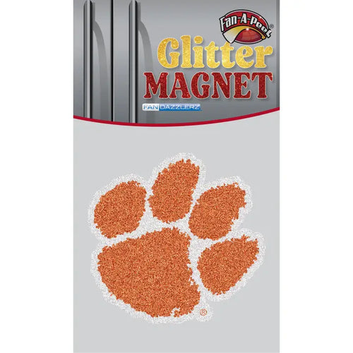 Clemson Paw Glitter Magnet