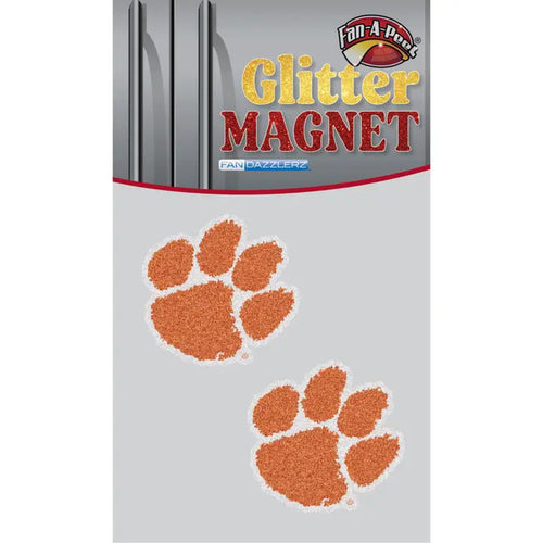 Clemson Paw Glitter Magnets | 2 Pack - 1.5