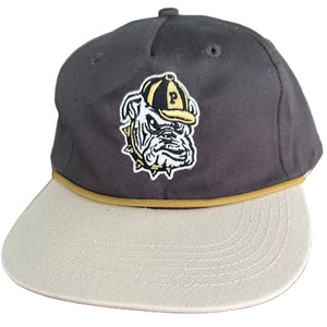 Bulldog 10/10 Rope Hat | Bulldog Face - Black&Khaki with Gold Rope