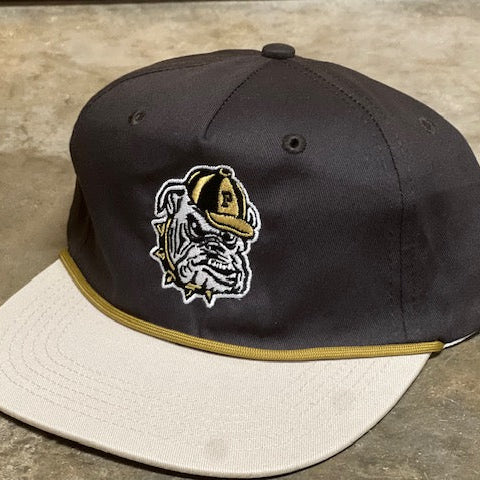 Bulldog 10/10 Rope Hat | Bulldog Face - Black&Khaki with Gold Rope