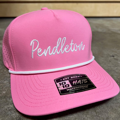 Bulldog Waterproof Rope Hat | Pendleton Script - Pink