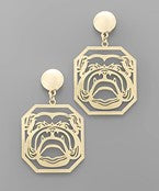 Bulldog Head Earrings